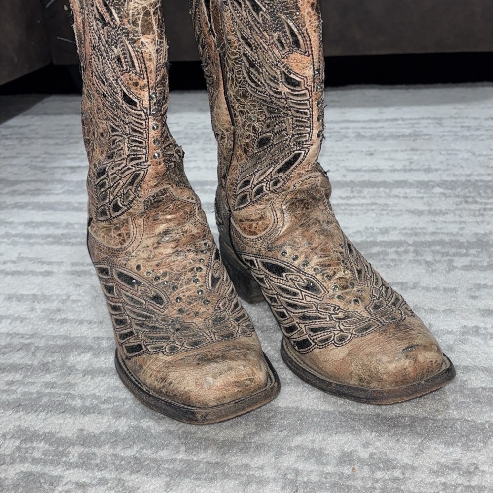 Women's Vintage Brown Combat Boots